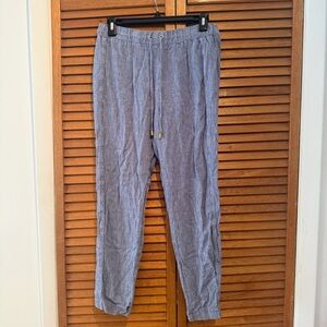 Ellen Tracy Linen Women’s Blue Wash Beachy Pants Sz S